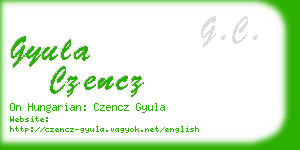 gyula czencz business card